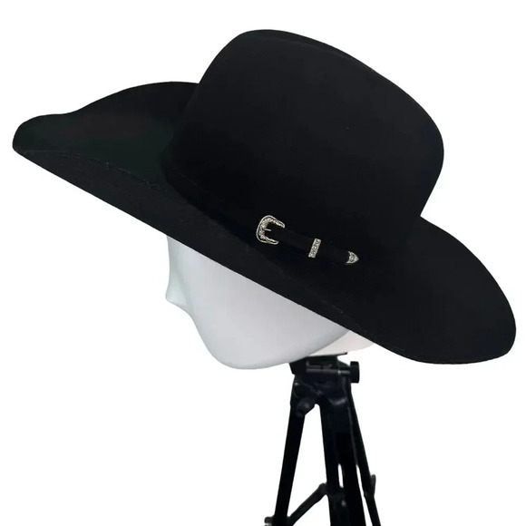 Serratelli Salinas 3X Wool Felt Cowboy Western Black Hat Size 7 1/2 Ranch Rodeo - Picture 1 of 10